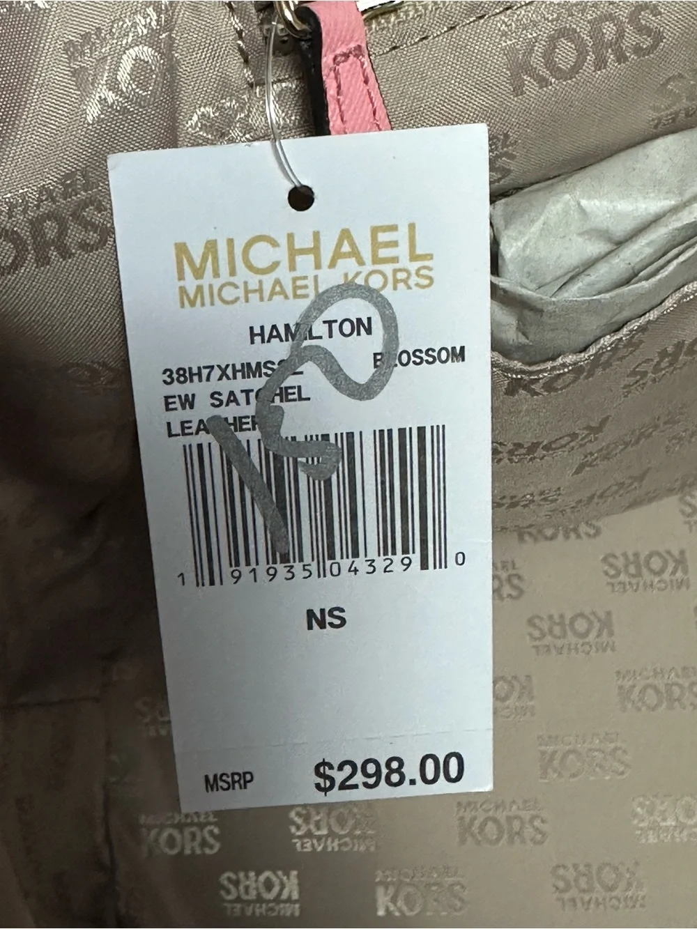 Michael Kors Hamilton Pink Floral Blossom East West Leather Satchel
